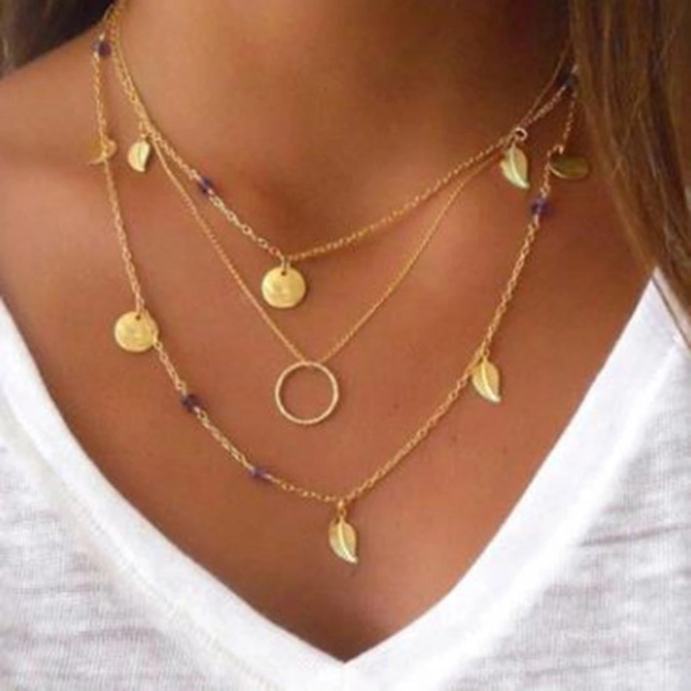 Layered Leaf Necklace